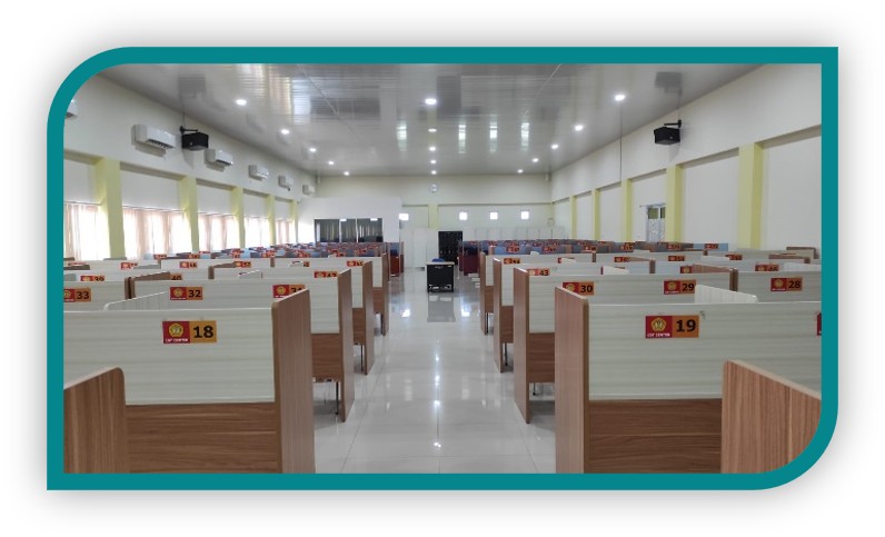 CBT Center with rows of computers for digital exams